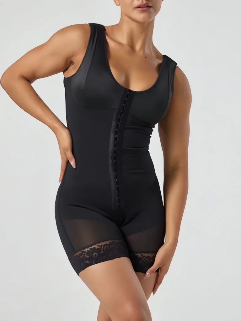 

Sleeveless Full Body Shaper Bodysuit with Hook-and-Eye Closure High Compression Tummy Control Butt Lifter Slimming Effect