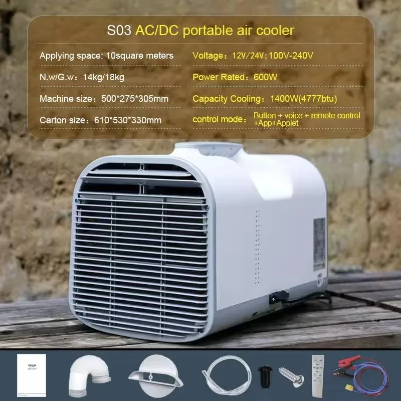 Direct Order, Portable Air Conditioner For Outdoor Camping Tents 4095 BTU Cooling Only Remote Control Silent Operation