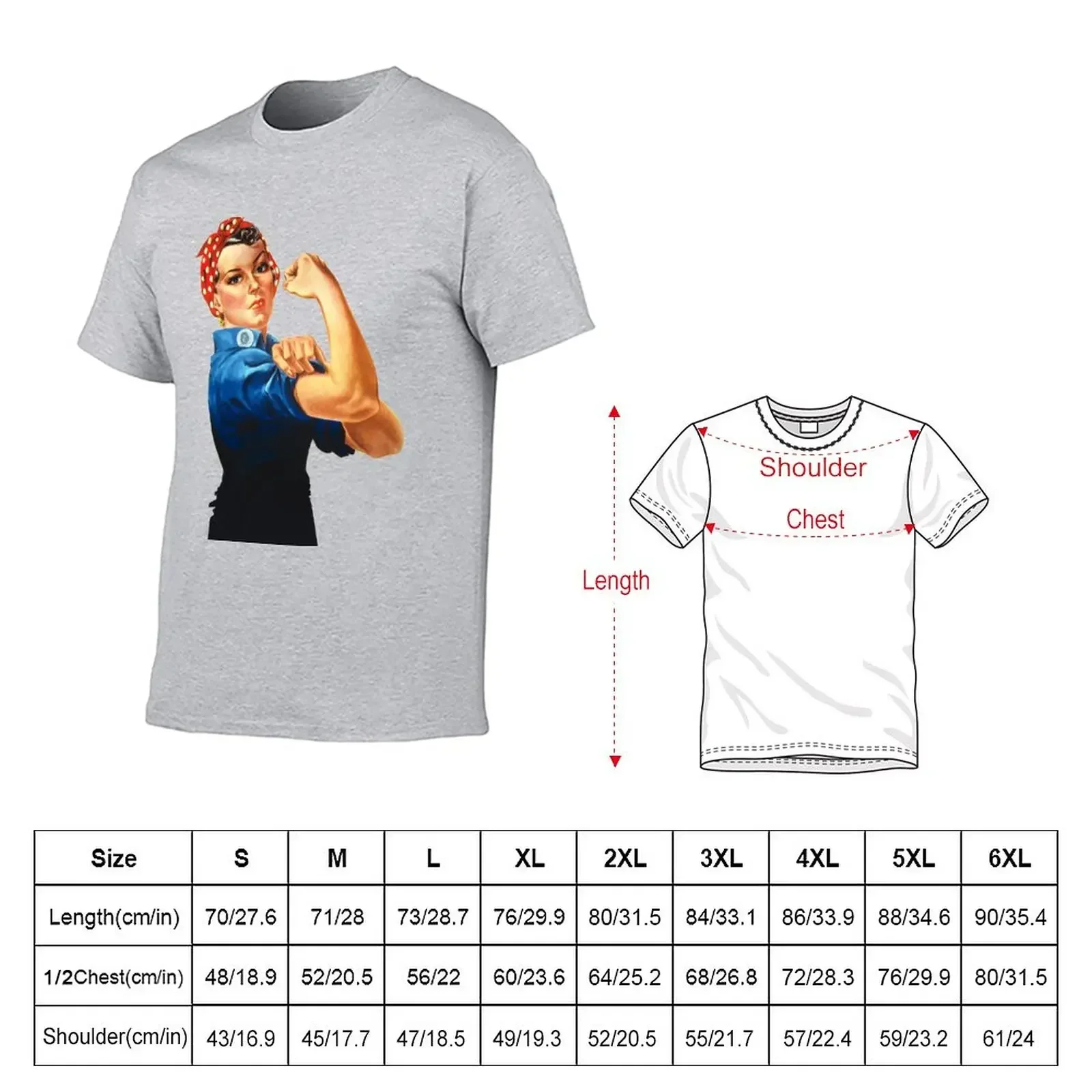 Rosie The Riveter Retro Style design T-Shirt summer clothes korean fashion funny t shirts for men