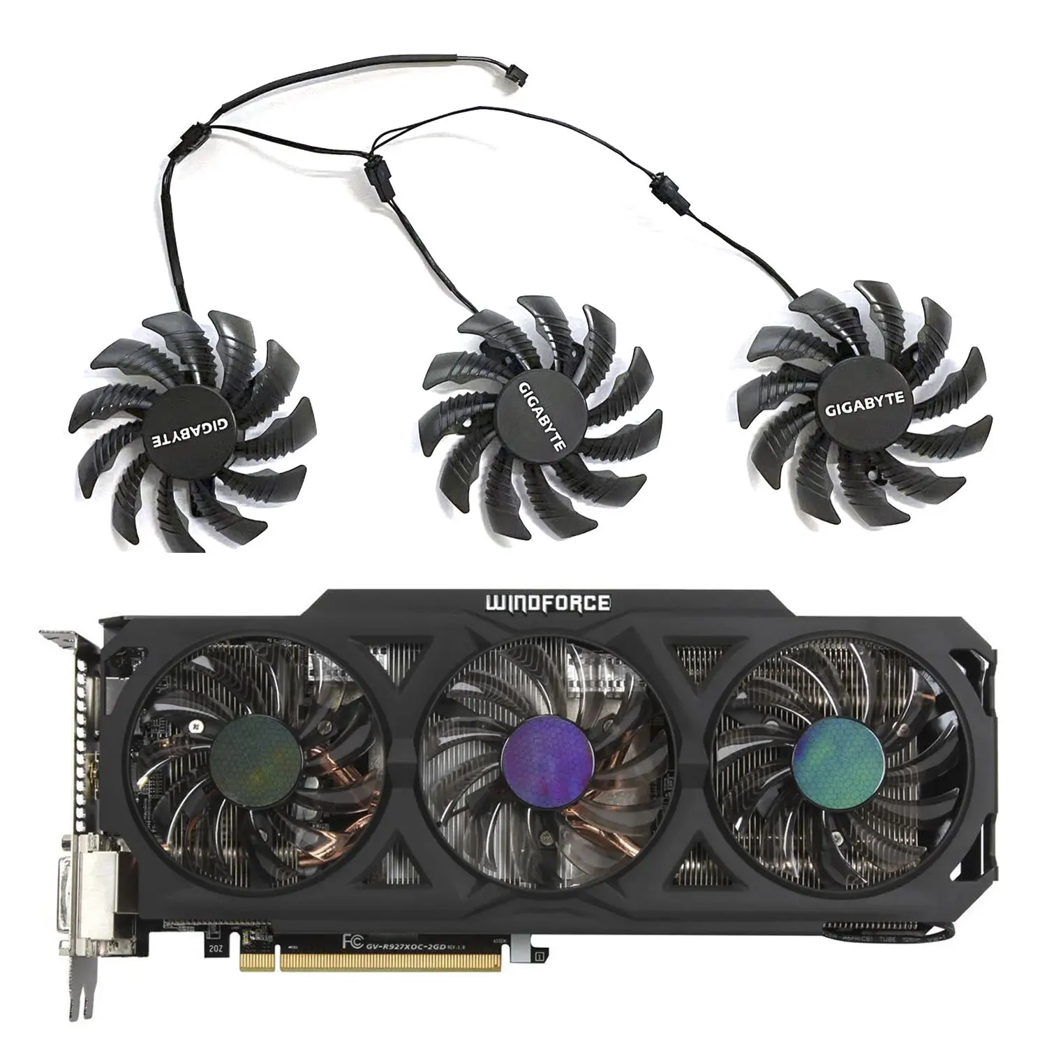 

R9 290X 2Pin 3Pin Cooler Fans for Gigabyte AMD Radeon R9 270X 280X 290X WINDFORCE 3X Video Card Fan 75mm T128010SM PLD08010S12H