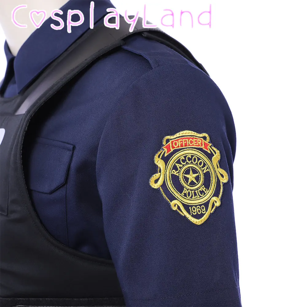 Game RE 2 Remake Cosplay Leon Scott Costume Halloween Carnival Police Officer Outfit With Accessories For Adult Men Suit