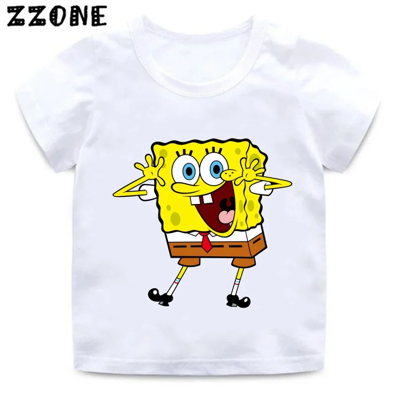 Hot Sale SpongeBob Patrick Star Print Kids T-Shirts Girls Clothes Baby Boys Short Sleeve T shirt Summer Children Tops,ooo5908