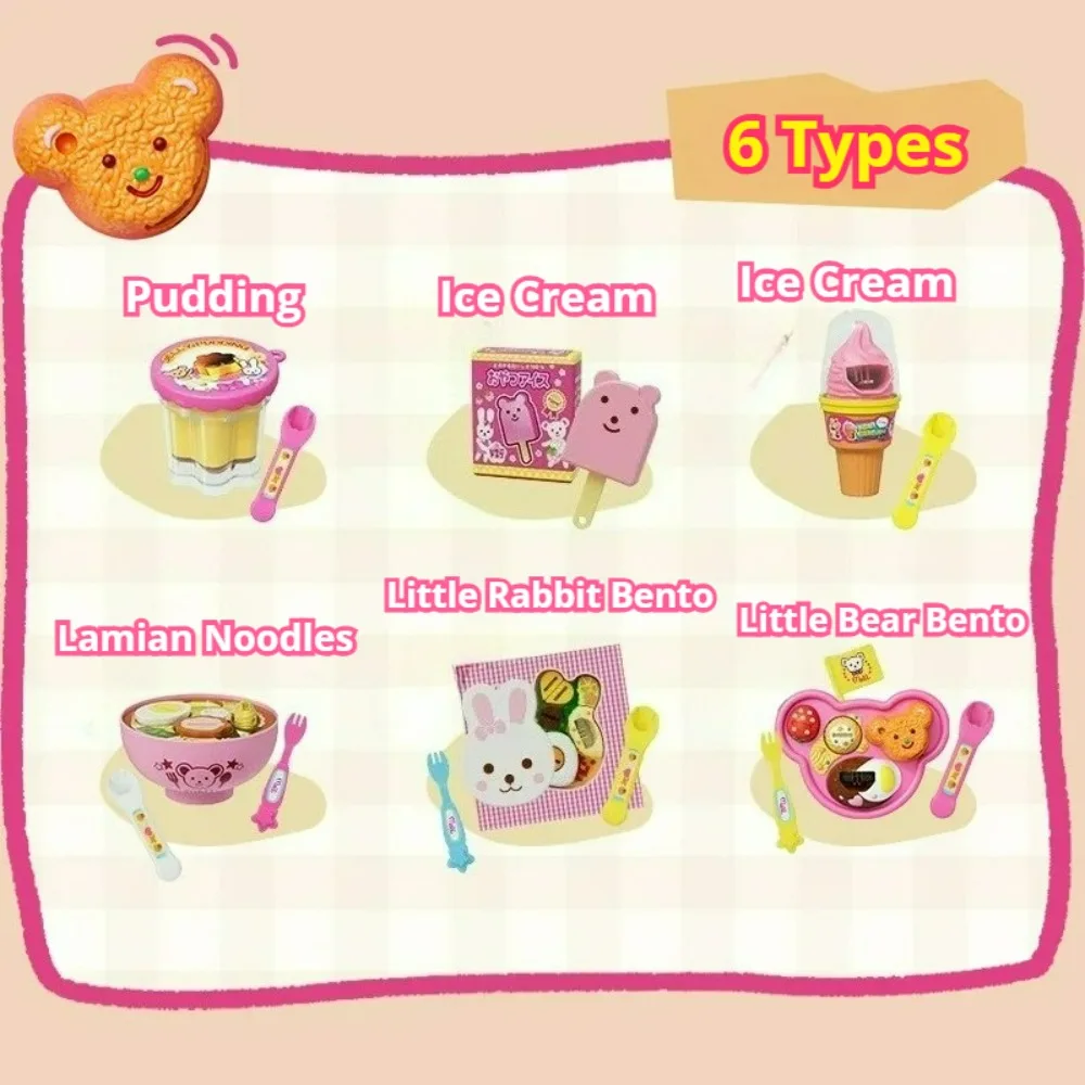 Voedselpuddingvoerspeelgoed, NIEUW 6 soorten - IJs/Pudding/Bento/Ramen met dienblad Rollenspel Vroeg onderwijs Speelhuisspeelgoed
