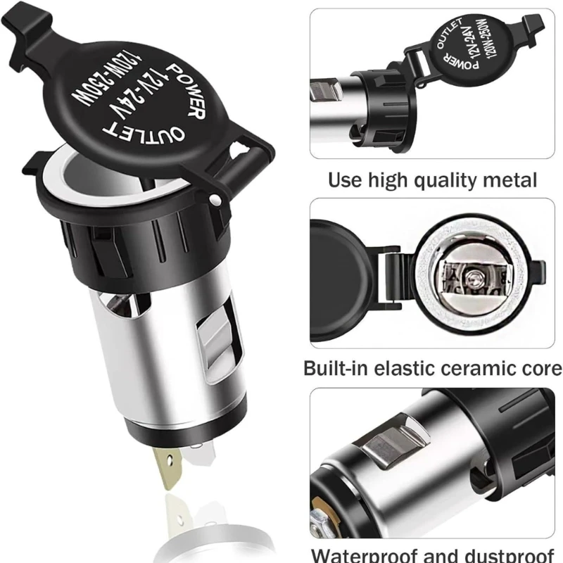 A2UC Automotive Power Outlet Socket Power Outlet ABS Construction Quick Connecion For Charging Devices And Accessories