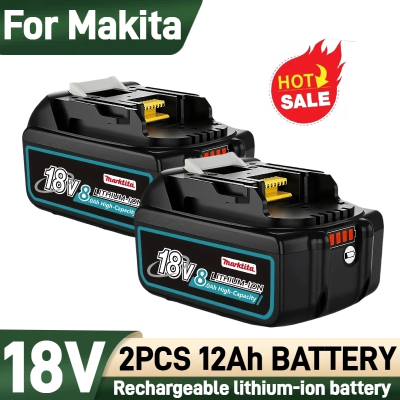 

Original for Makita 18V Battery, 6AH/8AH/12AH Lithium-ion, for BL1860B BL1850 BL1830 battery replacement，DC18RC Charger
