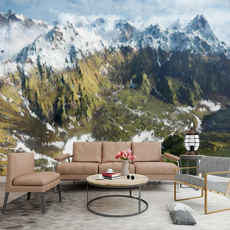 Custom Mural Wallpaper Personality Art Oil Painting Landscape Fresco Living Room TV Bedroom Classic Fresco 3D Waterproof Sticker