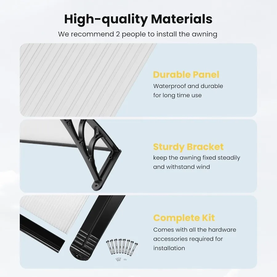Polycarbonate Window Door Awning 78 Inch