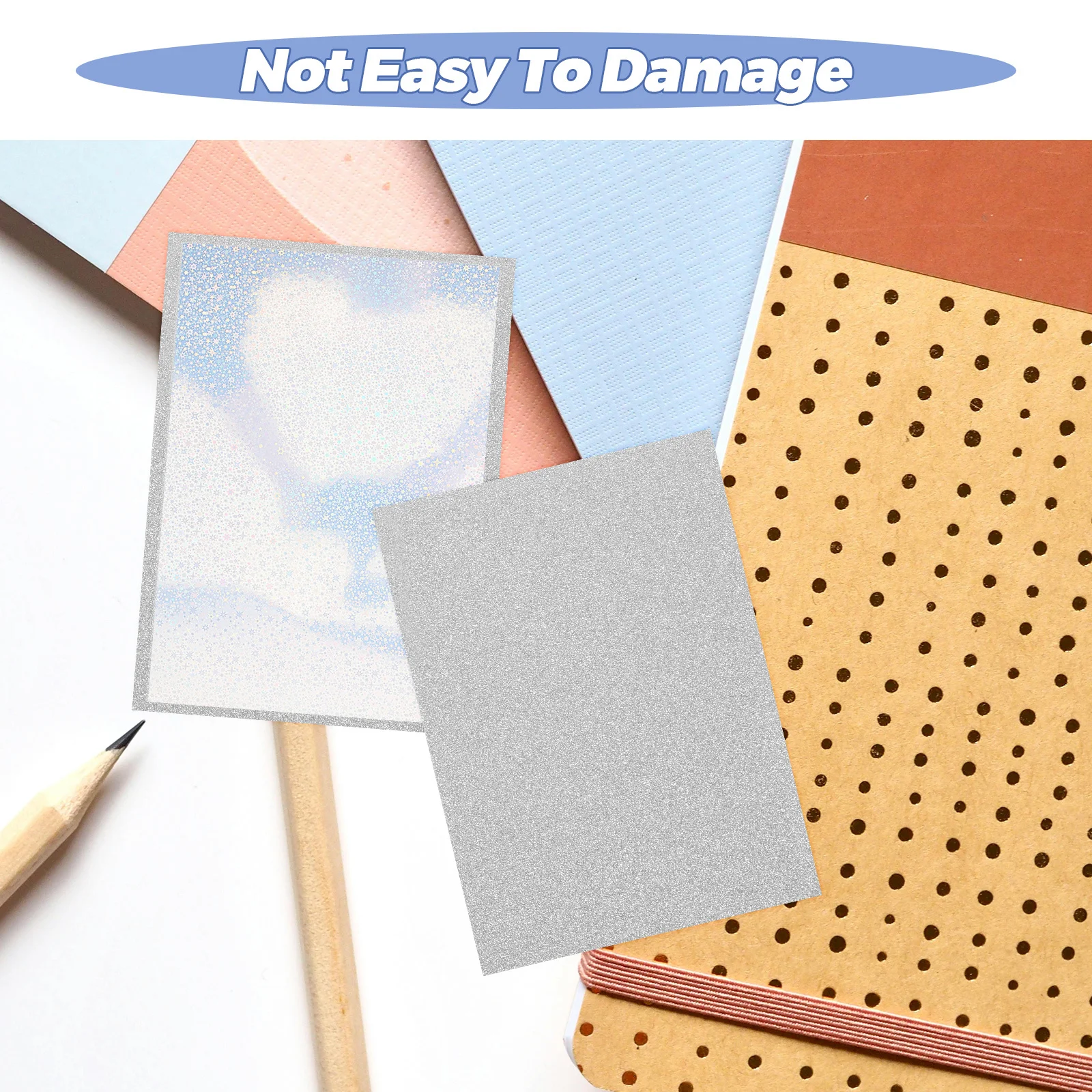 50Pcs Trading Card Sleeves Glitter Matte Double Layer 61x91mm Silver Sleeves Protective Holder for Sports Baseball