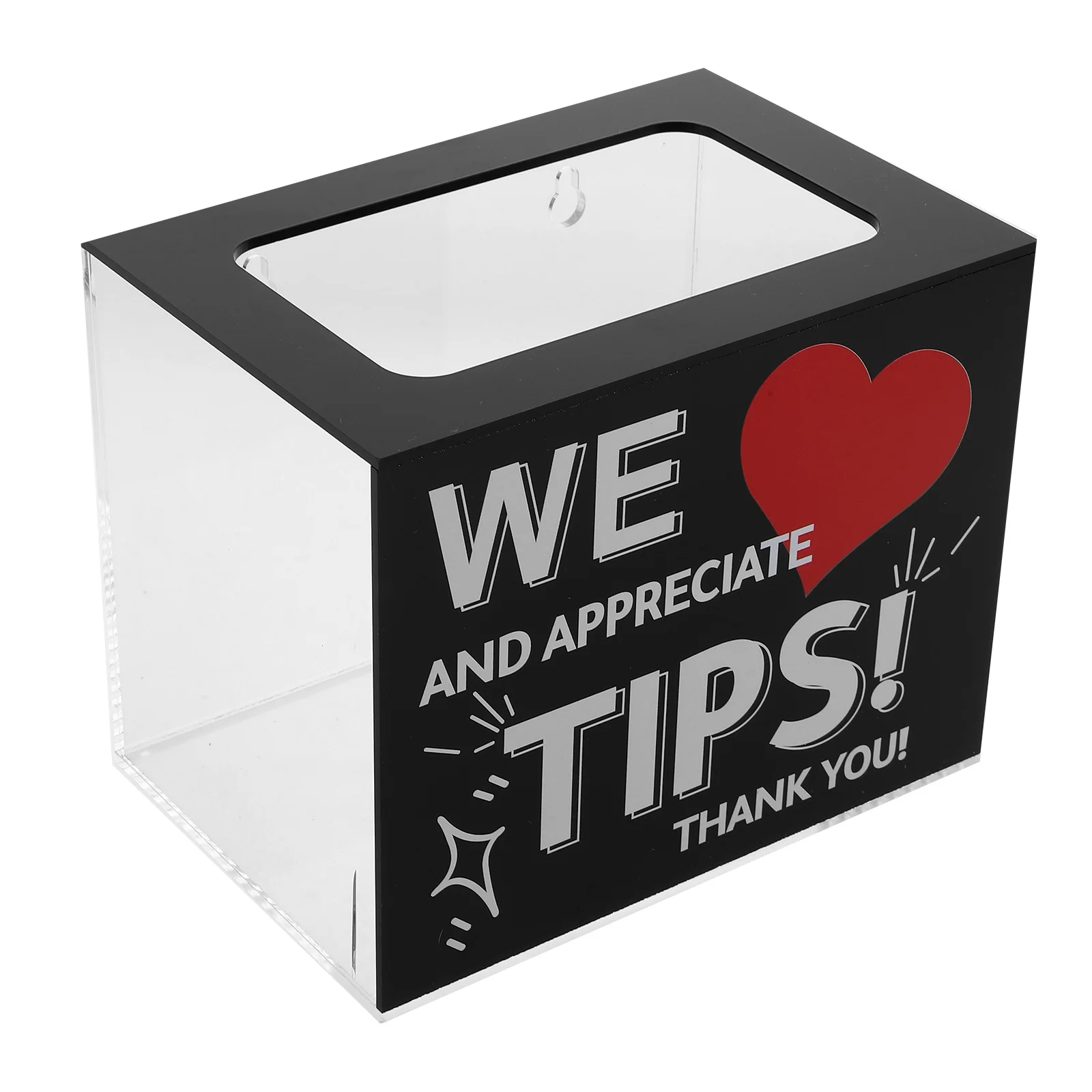 1pc Acrylic Donation Box 5.97X5.31X3.93In Clear Money Collection Container For Fundraising Voting Tips Suggestion Box Charity