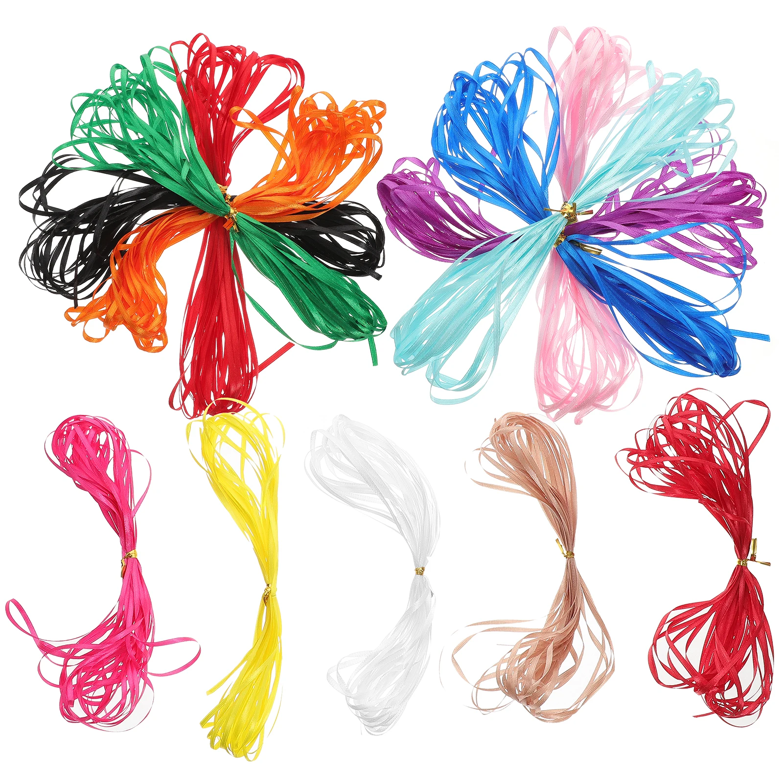 

13 Rolls Decorative Polyester Thin Ribbon 3mm Gift Wrapping Flower Bouquet Hair Ribbon Craft Supplies