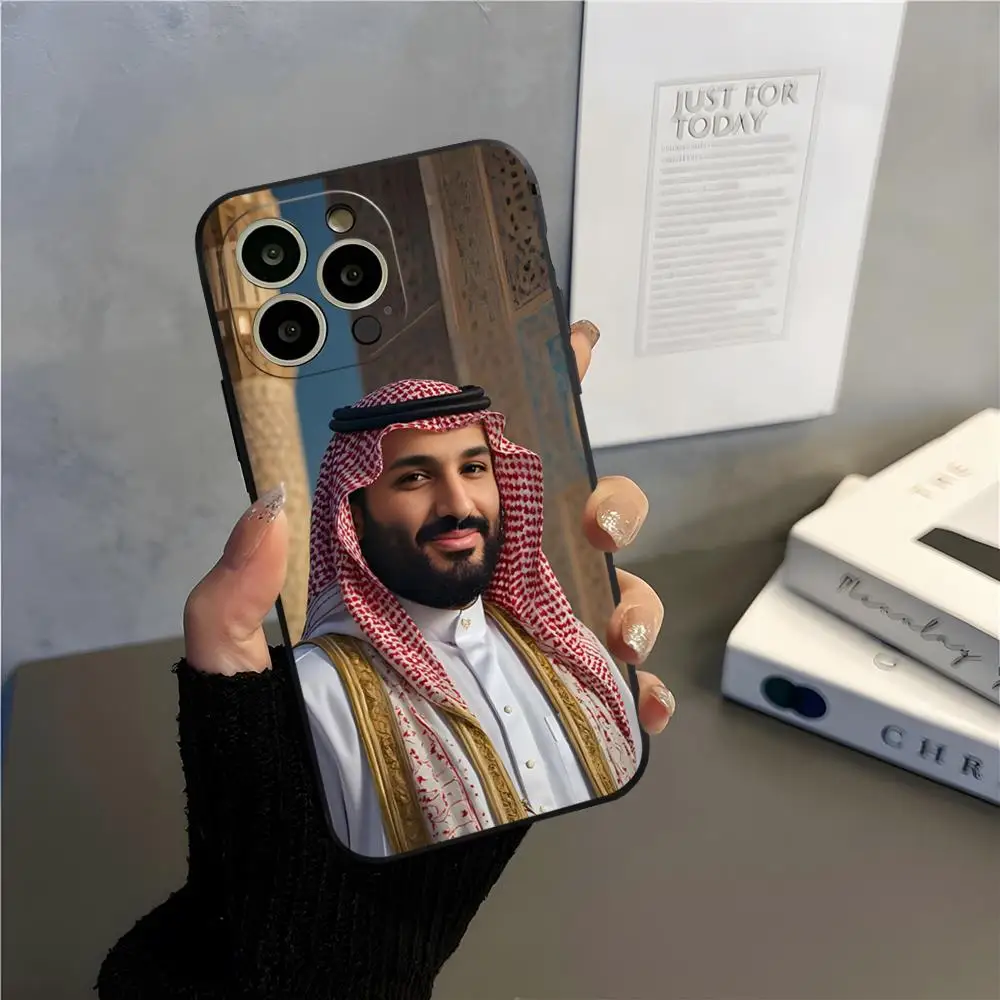 MINISO محمد بن سلمان جراب هاتف آيفون 17 15 16 13 برو ماكس 14 12 11 Xr X 8 7 6 Plus غطاء خلفي فاخر