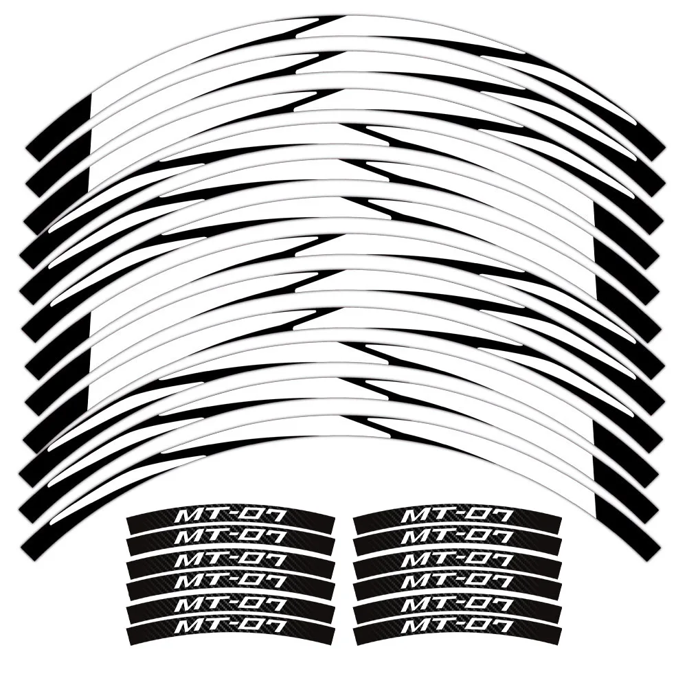 OMIER GRAPHICS MT-07 Reflective Motorcycle Rim Stickers 10