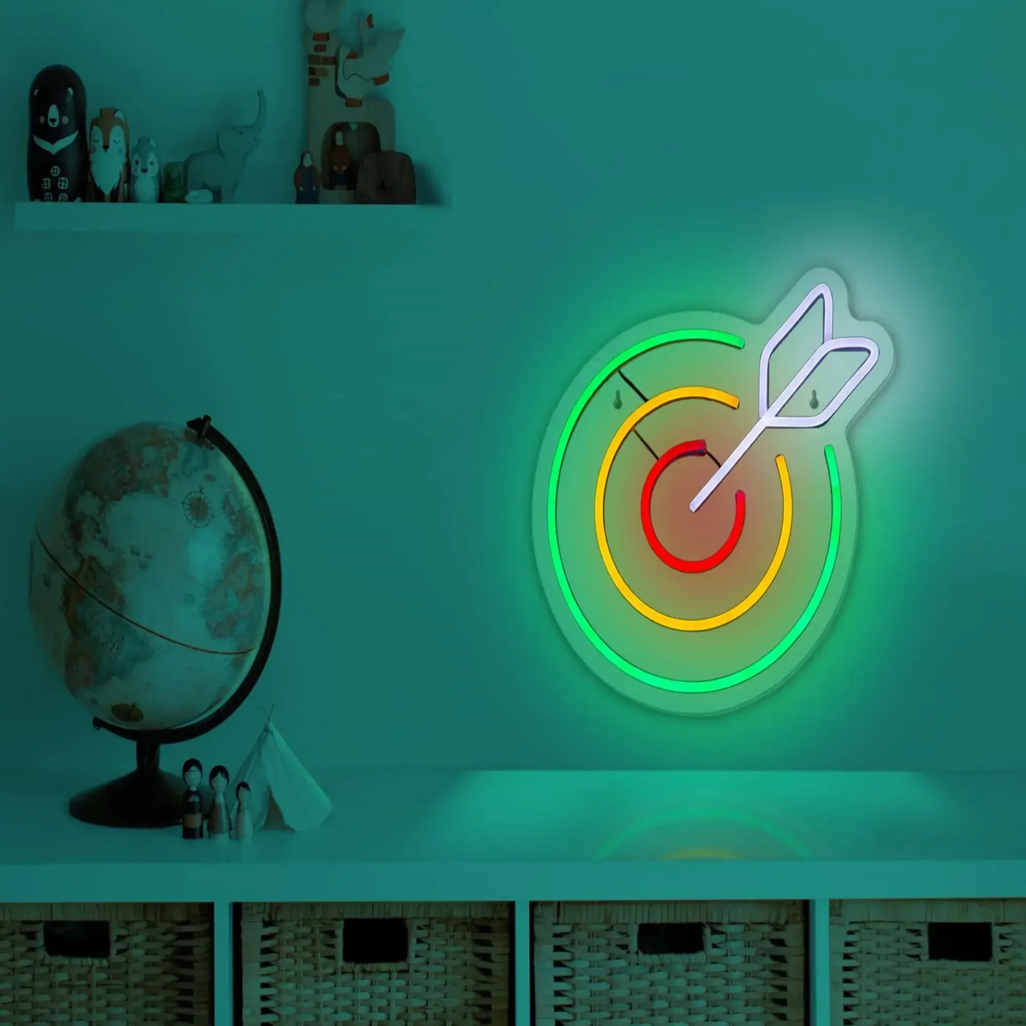 Darts Board Neon Sign Wall Decor USB Darts Hanging LED Neon Light Sign Man Cave Game Room Home Club Bedroom Party Decor Gift