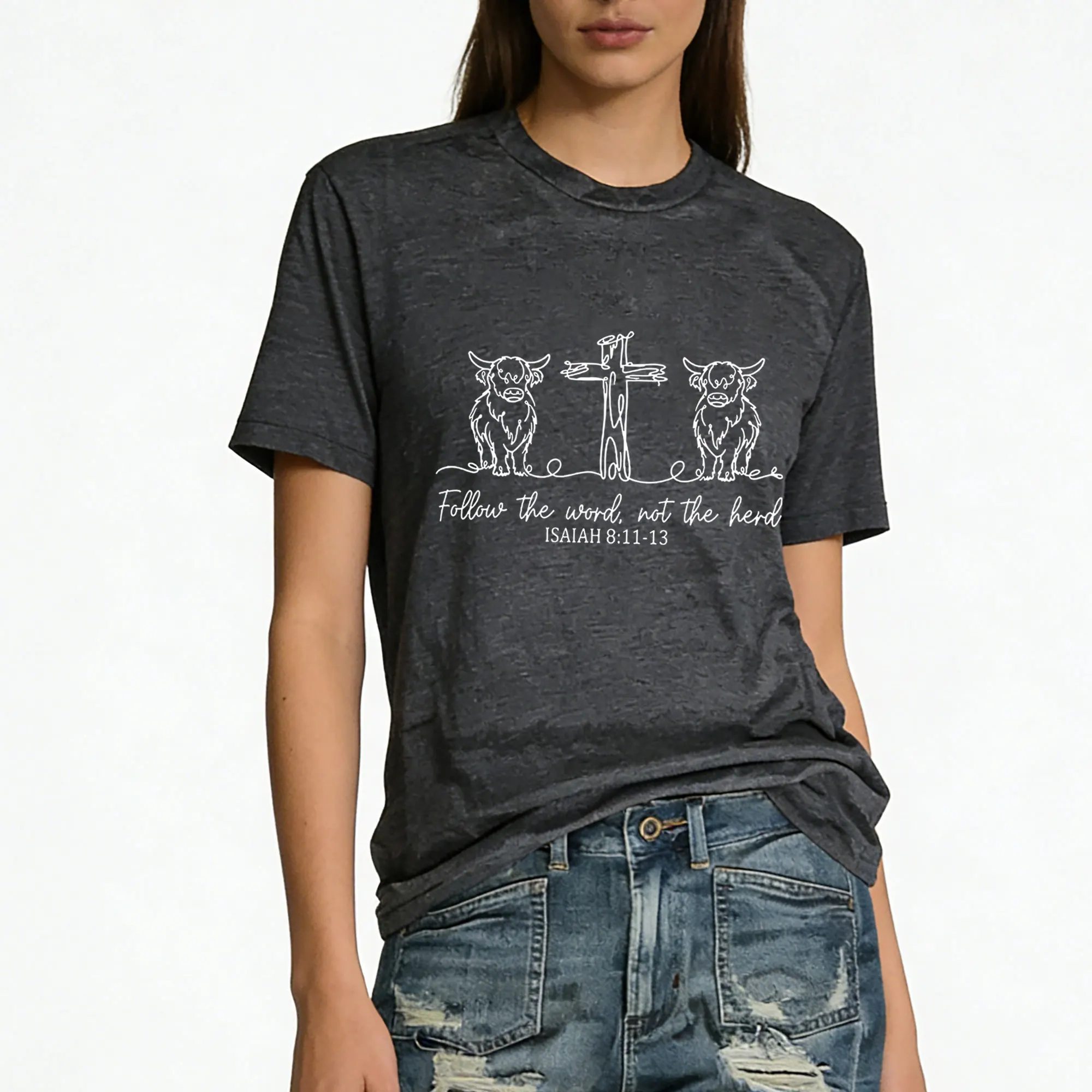 Follow The Word Not The Herd Funny Women Summer Shirt Faith Shirt Inspiration Tee Mental Health Shirt Gift for Her