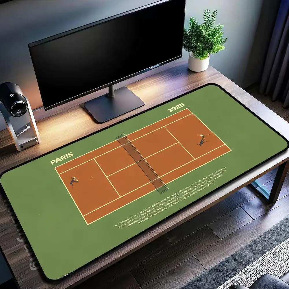 Tennis Court Design Gaming Mouse Pad, Large Thick Lock-Edge Desk Mat, HD Print Non-Slip Rubber Base, Smooth & Durable