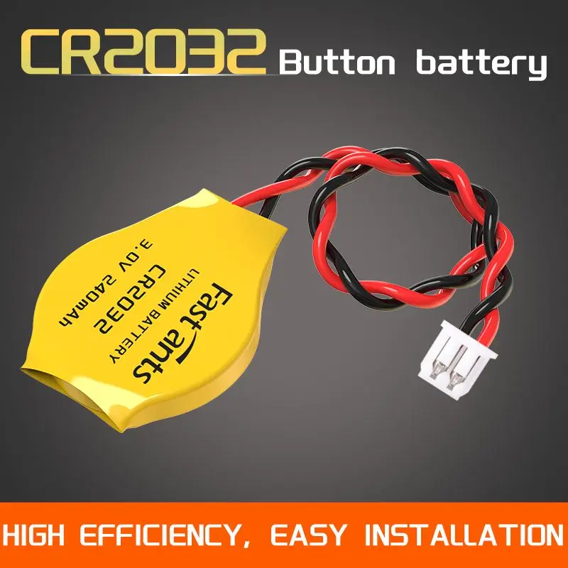 CR2032 3V CMOS Battery with Plug 2 Pin 1.25mm Tabs Connector for Lenovo Dell HP Asus Acer Laptop Motherboard BIOS RTC