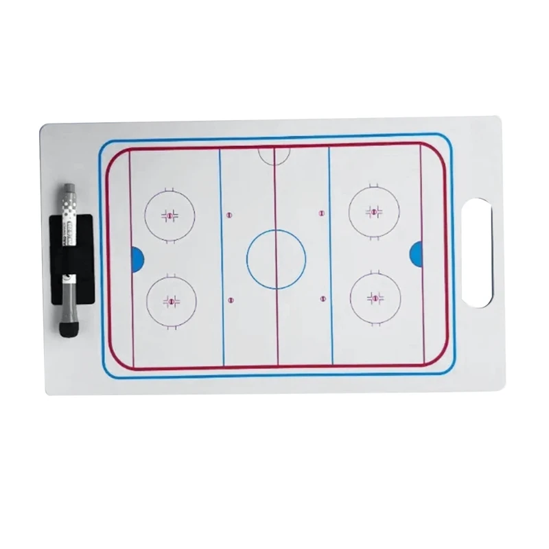 Description Picture 6 of itemWhite Ice Hockey Puck Training Match Coaching Clipboard Portable Ice Hockey Strategy Board Coach Gear