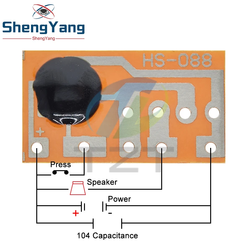 TZT 10PCS HS-088 Dingdong Tone Doorbell Music Voice Module Board IC Sound Chip For DIY/Toy