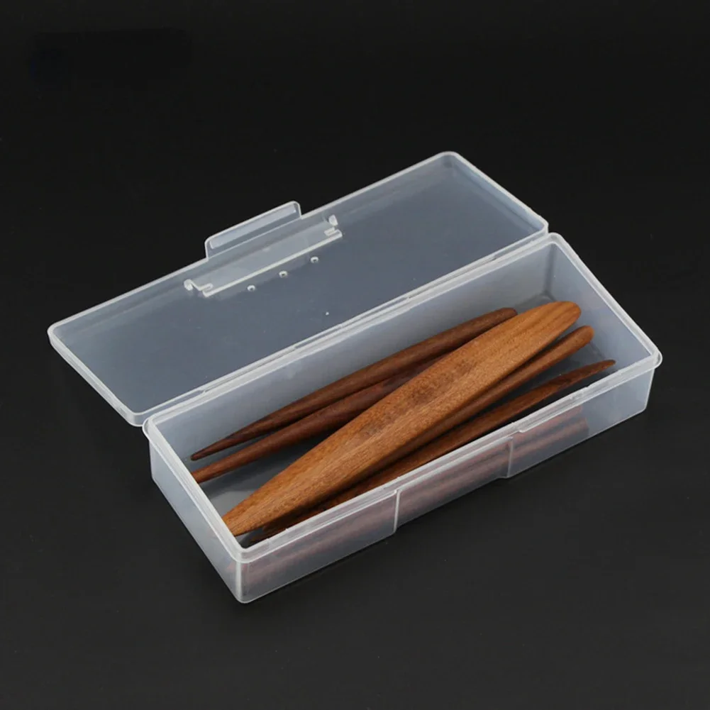 7pcs Redwood Clay Sculpture Tools With Storage Box Mahogany Clay Tools Sculpture Hand-Made Finely Carved Colored Oil Mud