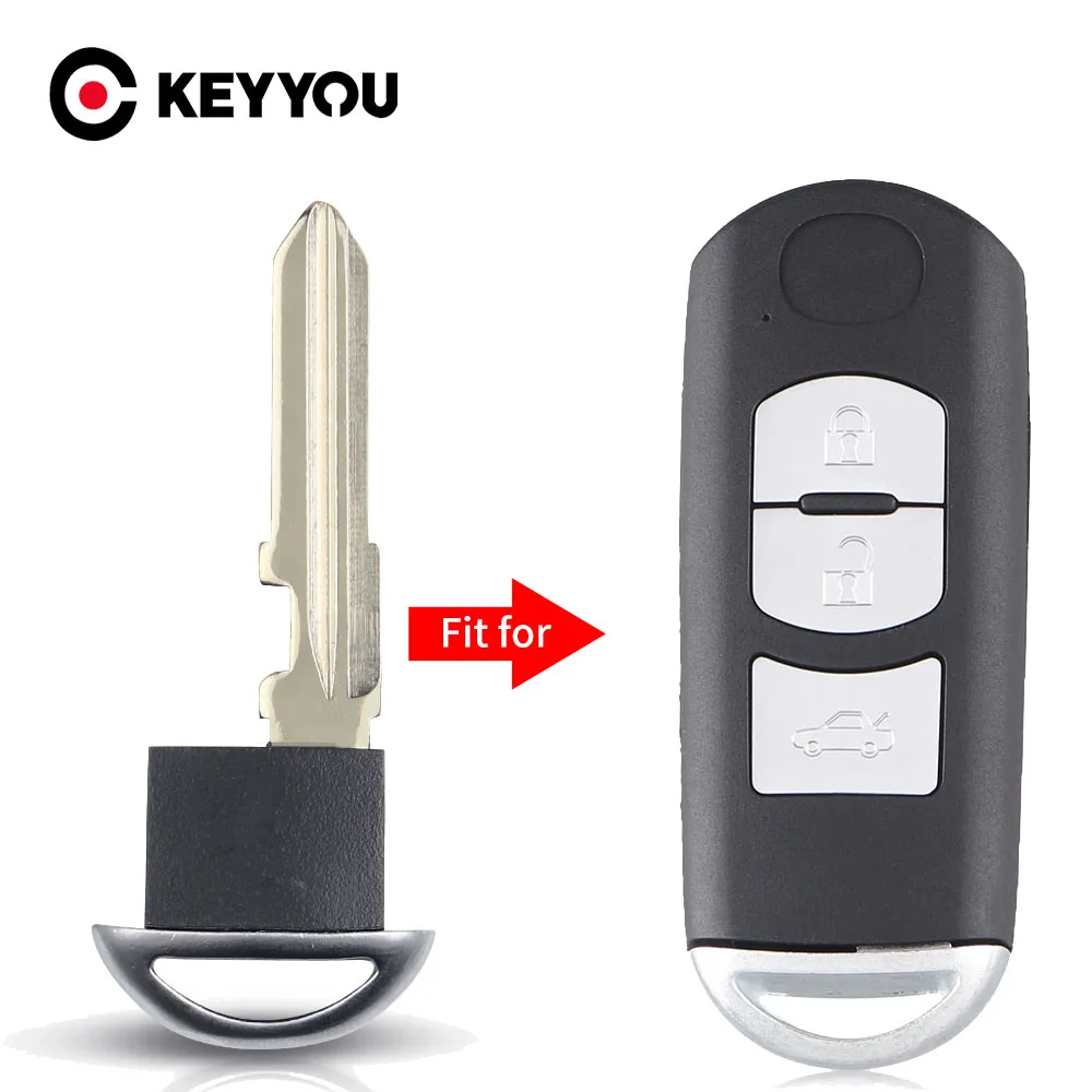 KEYYOU Smart Card Emergency Car Key Blade Blank For Mazda 3 6 CX-5 CX-7 CX-9 MX-5 CX MX RX 2006-2013 Insert Small Key Blade