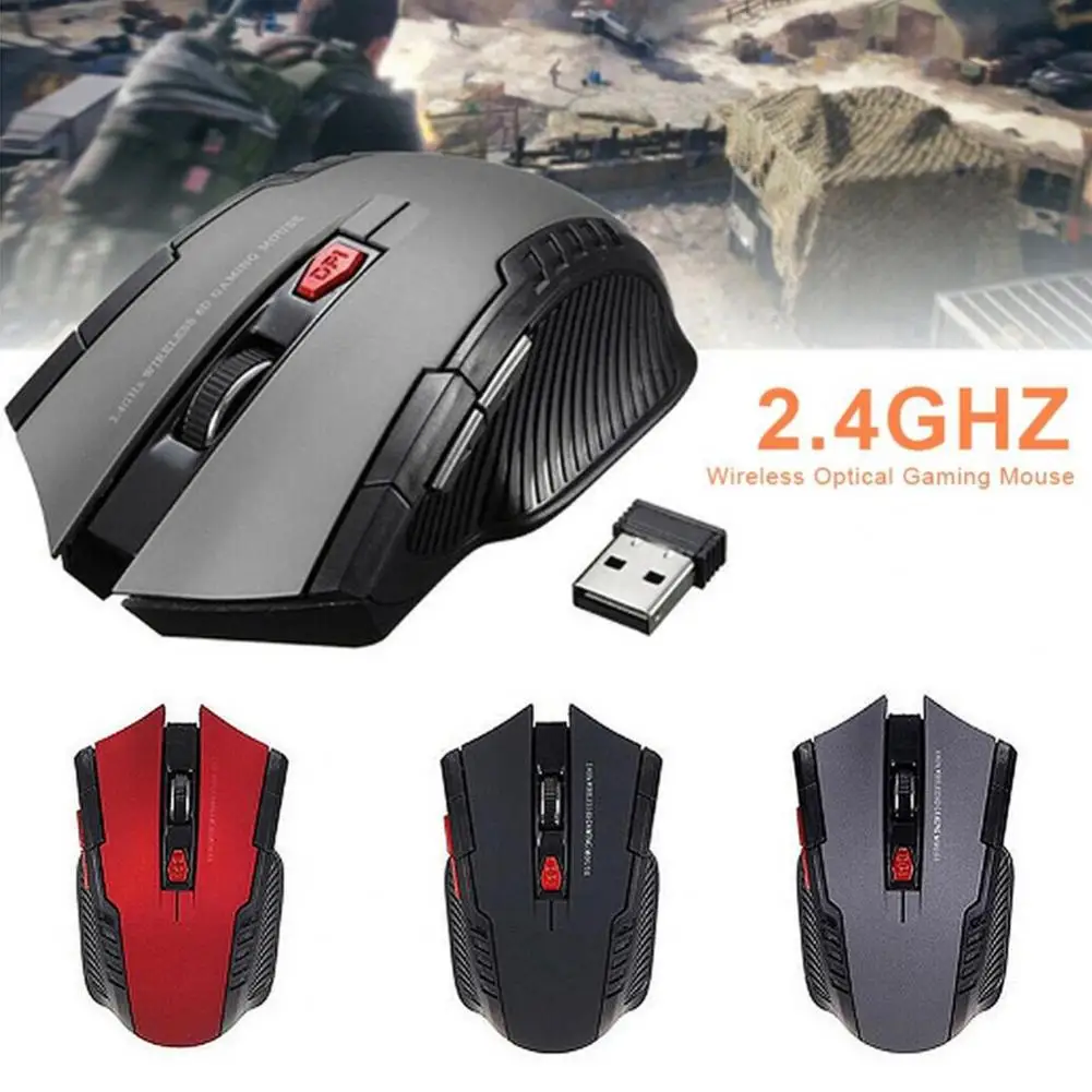 Wireless Mouse Plug Play Long Standby Time Ergonomic 6 Button Sensitive Computer Accessories 2.4GHz Wireless Optical Mouse