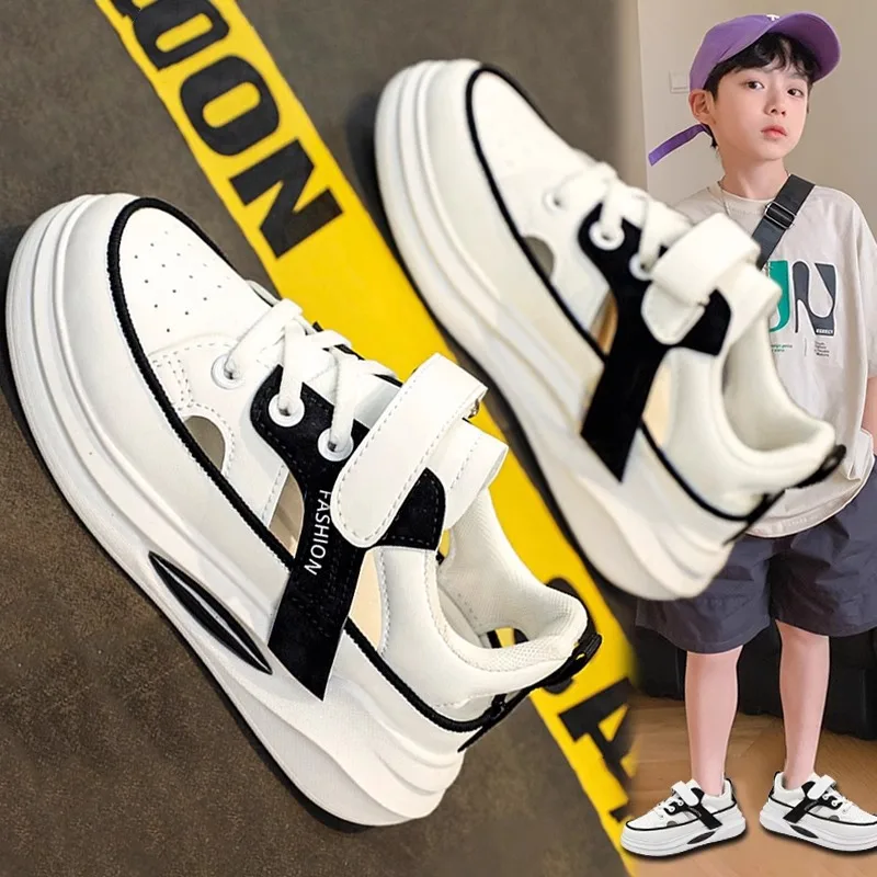 

Boys Sandals Summer 2024 New Children's Sports White Shoes for Big Children Hollow Boys Students Soft Soled Casual Shoes