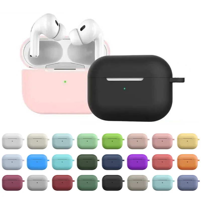 Soft Silicone Cover For Airpods Pro Protector Cover With Key Hole Wireless Bluetooth Headphone Shell for Air pods pro 1st gen