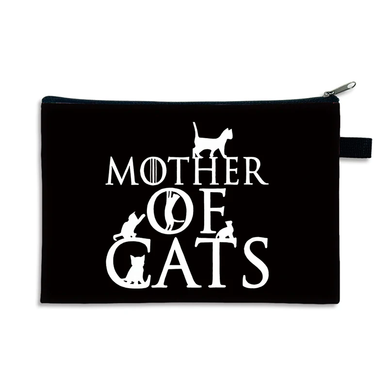 Retro Vintage Best Cat Mom Ever Print Women Cosmetic Bag Fashion Fun Mother's Day Gift Casual Cat Lover Female Cosmetic Bag