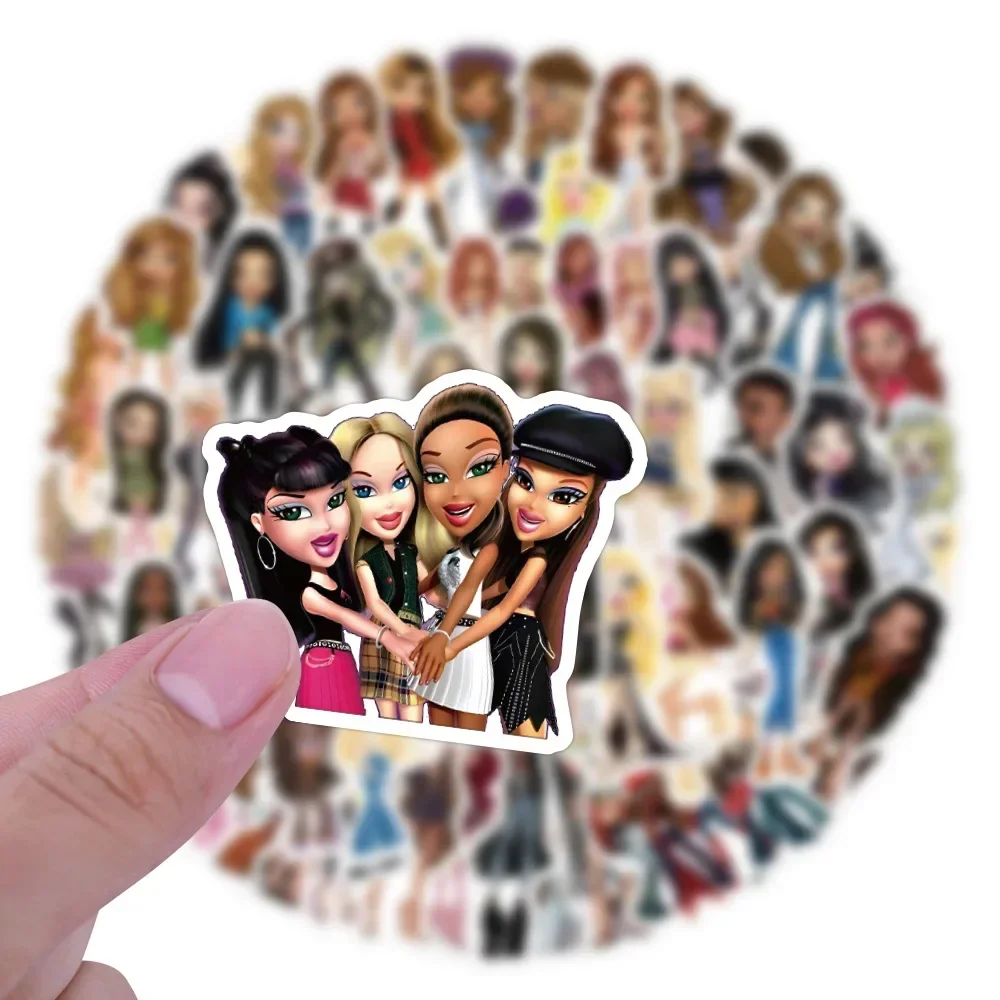 55/110pcs New Models Cartoon Bratz Doll Graffiti DIY Phone Notebook Waterproof Sticker BedRoom Bar Cafe Kawaii Room Wall Decor