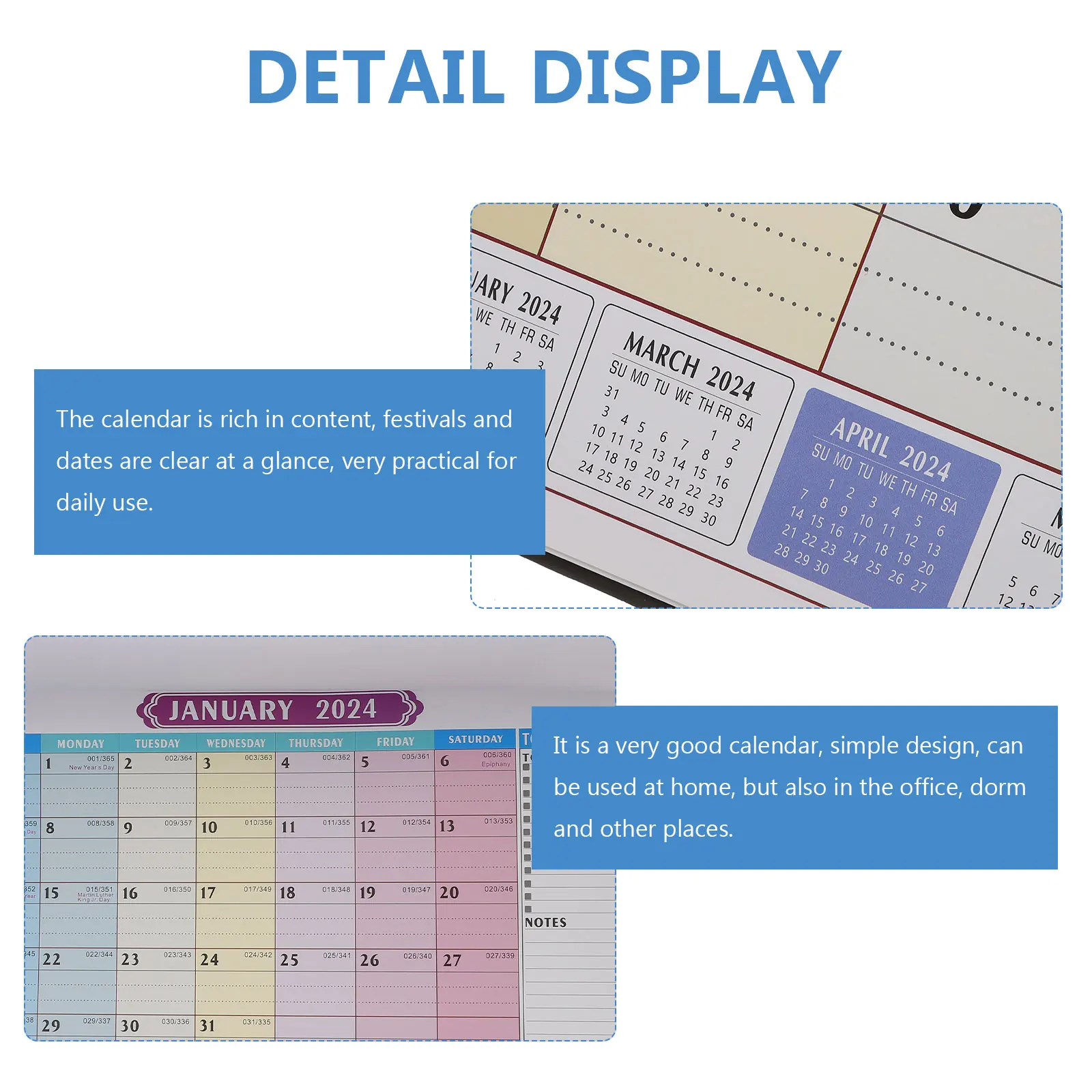 

Wall Calendar Month Planner 2024 Organizer Large Family Monthly 2023 for Cute Calendars Hanging Desktop