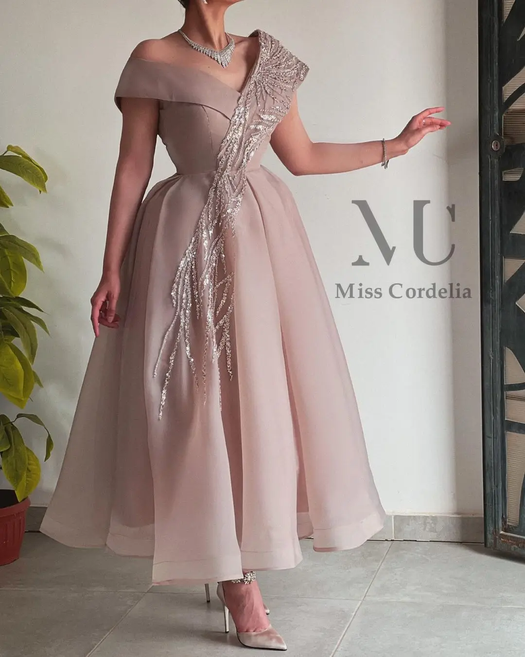 Blush V Neck Evening Dresses A Line Sexy Formal Party Dress Robes de soirée for Prom Women Dress Bridesmaid Gowns