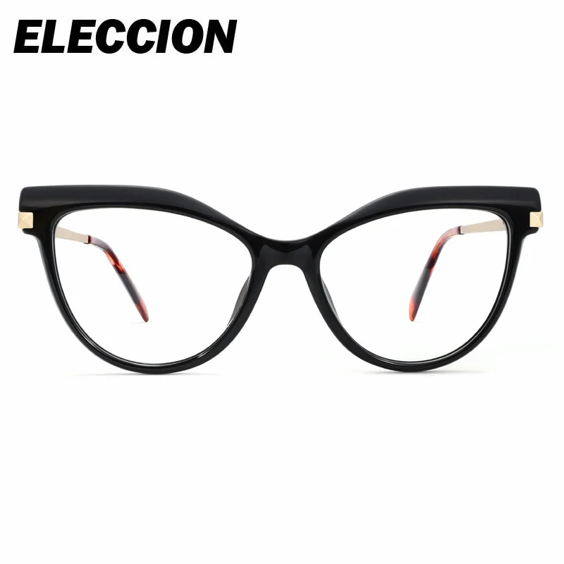 ELECCION Cat Eye Acetate Glasses Optical Eyewear for Personalize Myopia Lenses Lady Fashion Design Eyeglass for Recipe