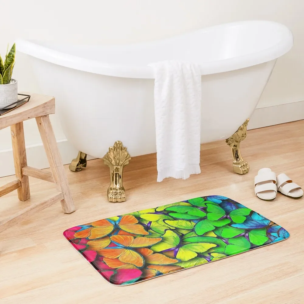 

Colorful Butterflies Bath Mat Carpet For Bathroom Entrance Doormat Bathroom Rugs And Set Living Room Rugs Mat
