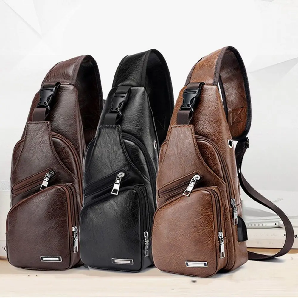 

Diagonal bag Casual Water proof Men's bag PU Chest bag Shoulder bag