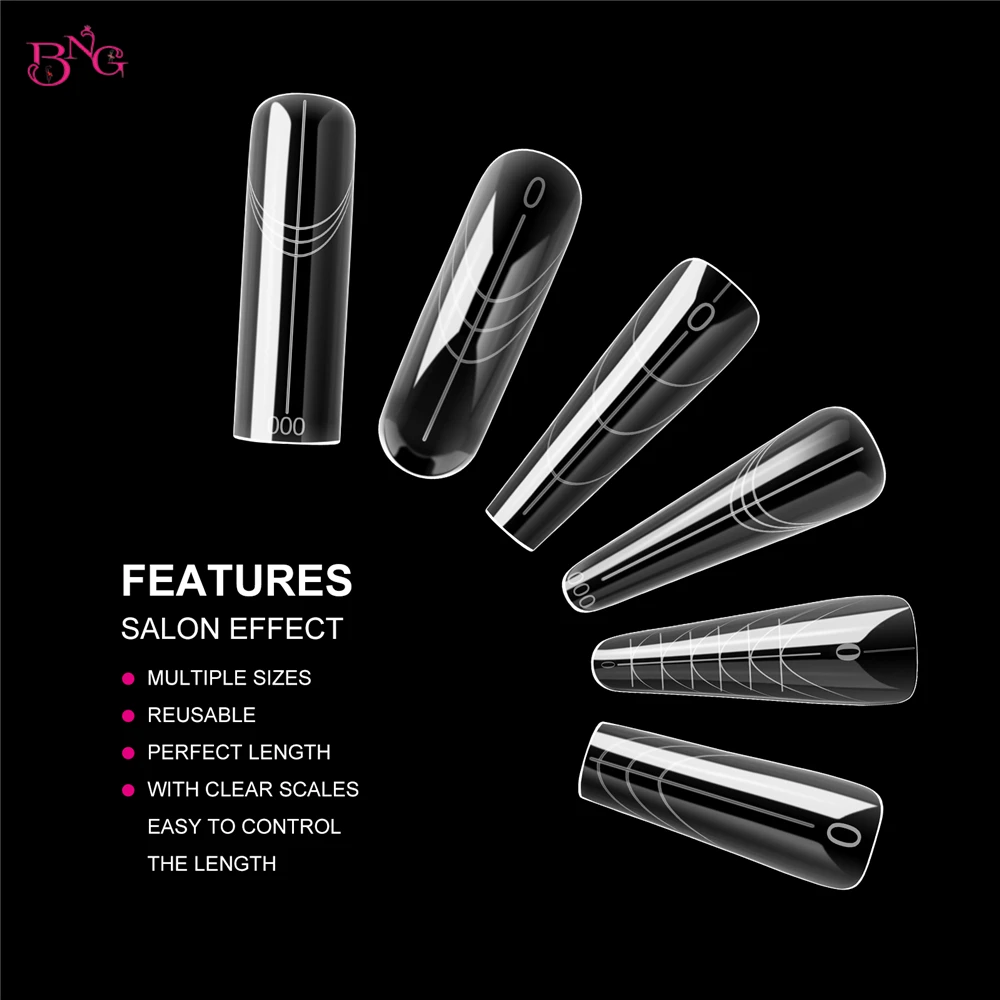 الأشكال المزدوجة لجل الأظافر البولي 168/180 قطعة قوالب الأظافر لجل البناء 14/15 أحجام مربع اللوز نعش أشكال الأظافر نصائح