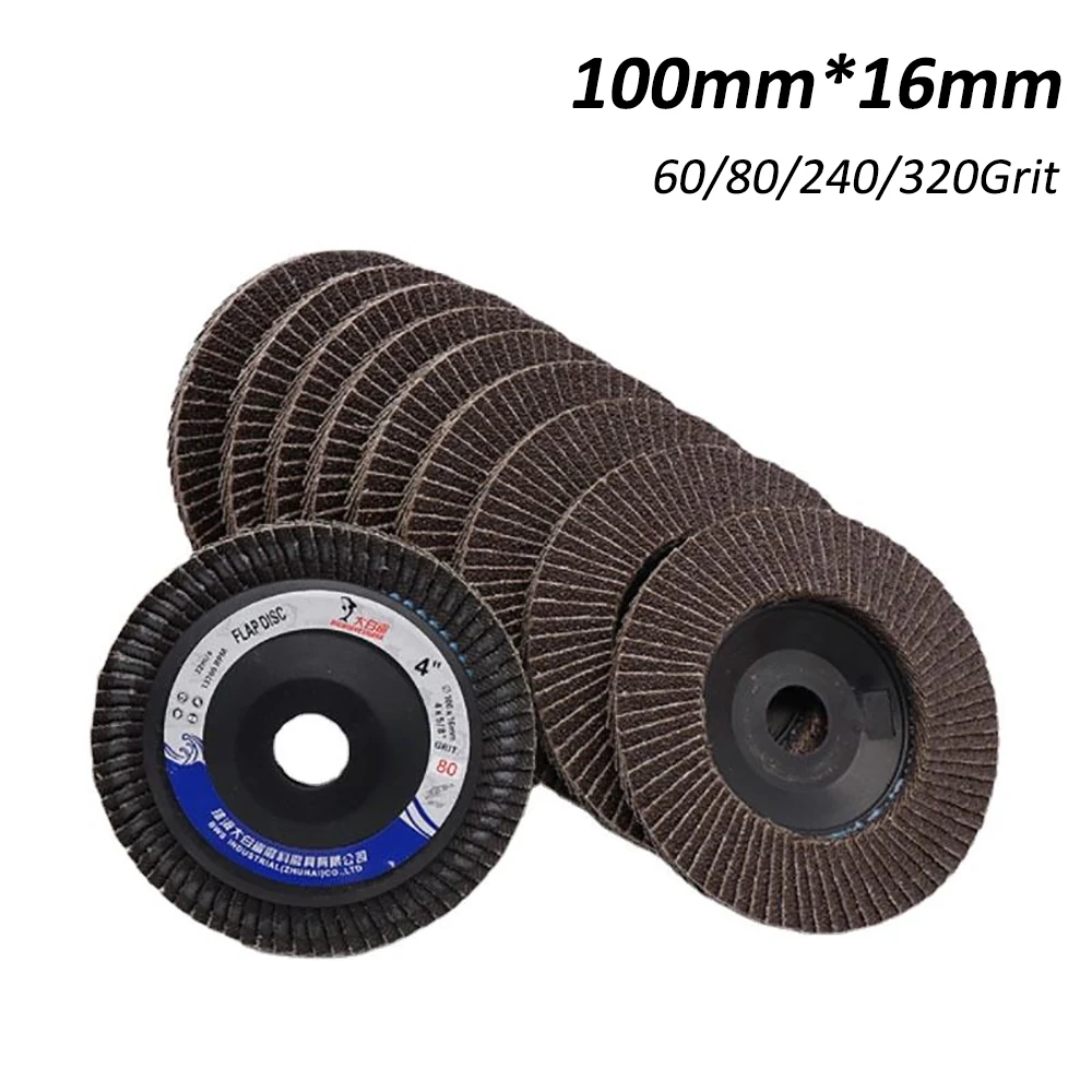 

100mm Flat Flap Discs 60-320 Grit Grinding Wheels Aluminum Oxide Sanding Discs Angle Grinder Accessories For Metal Polishing