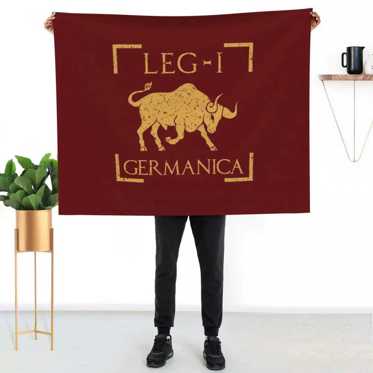 Legio I Germanica Taurus Emblem Roman Legion Throw Blanket Plaid Decorative Sofas blankets and throws cosplay anime Blankets
