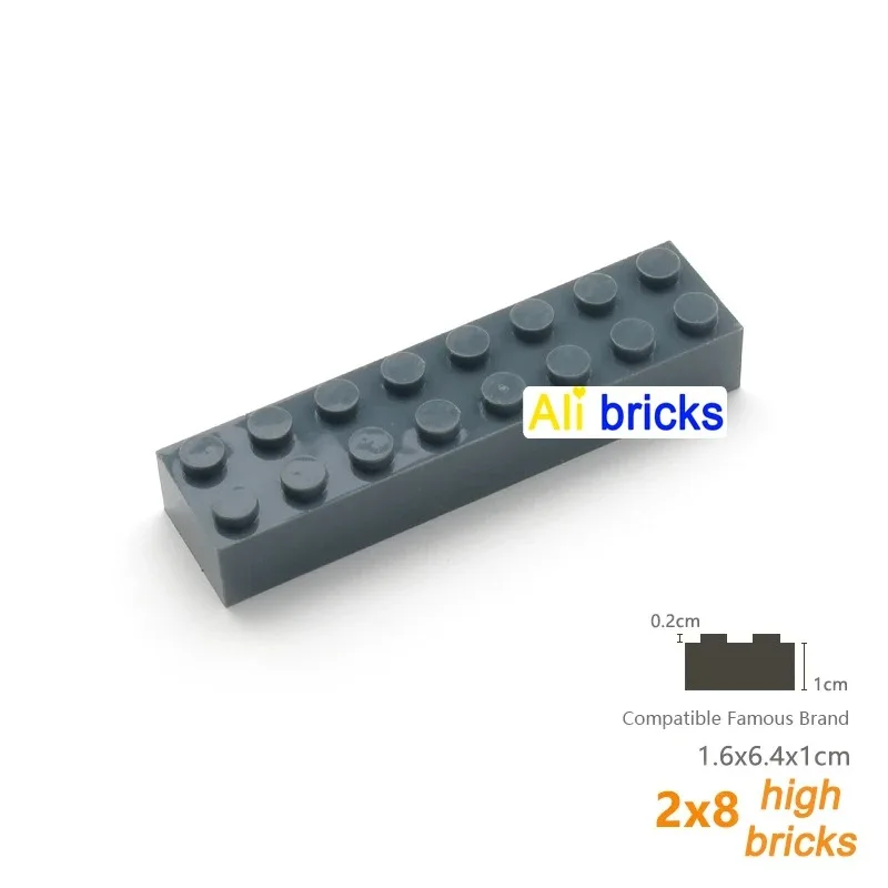 10PCS 3007 93888 클래식 기본 두꺼운 2x8 블록 건축 블록 브릭 어린이 장난감 선물 상자