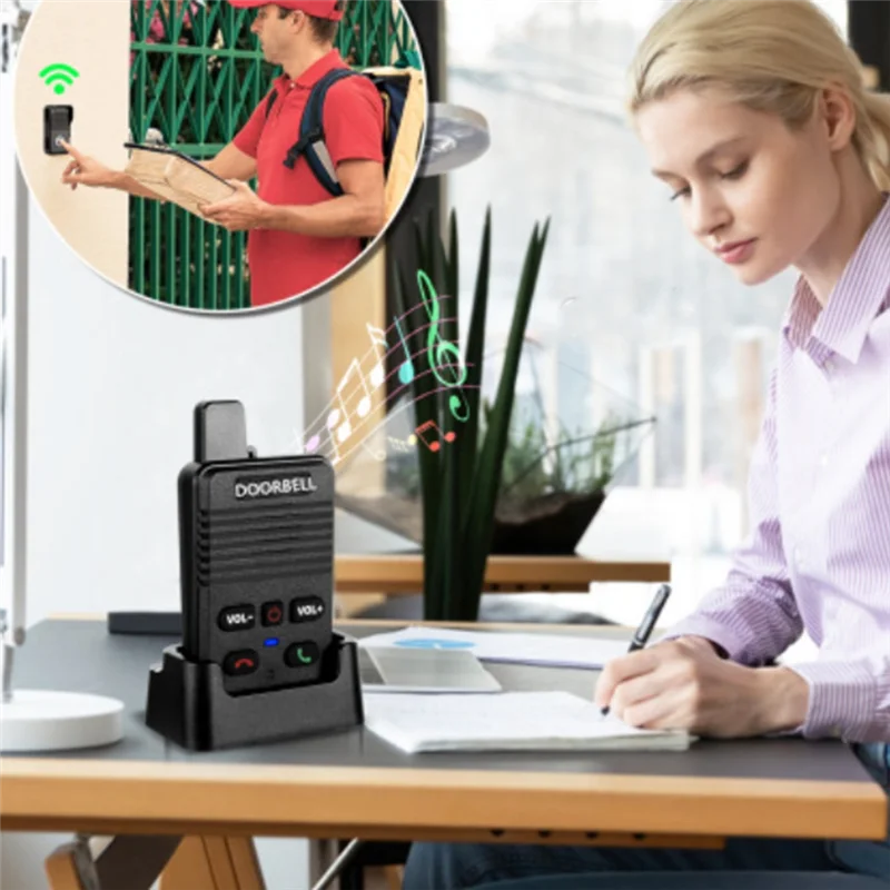 【Flash-Deal!】Doorbell Wireless Voice Duplex Intercom Movable High Floor Caller For Factory Office