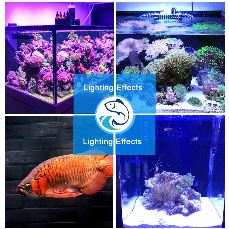 Waterproof RGB Aquarium Light Fish Tank LED Submersible Light Lamp 19-49CM Underwater Aquarium Decor Lamp Lighting 110v-220V