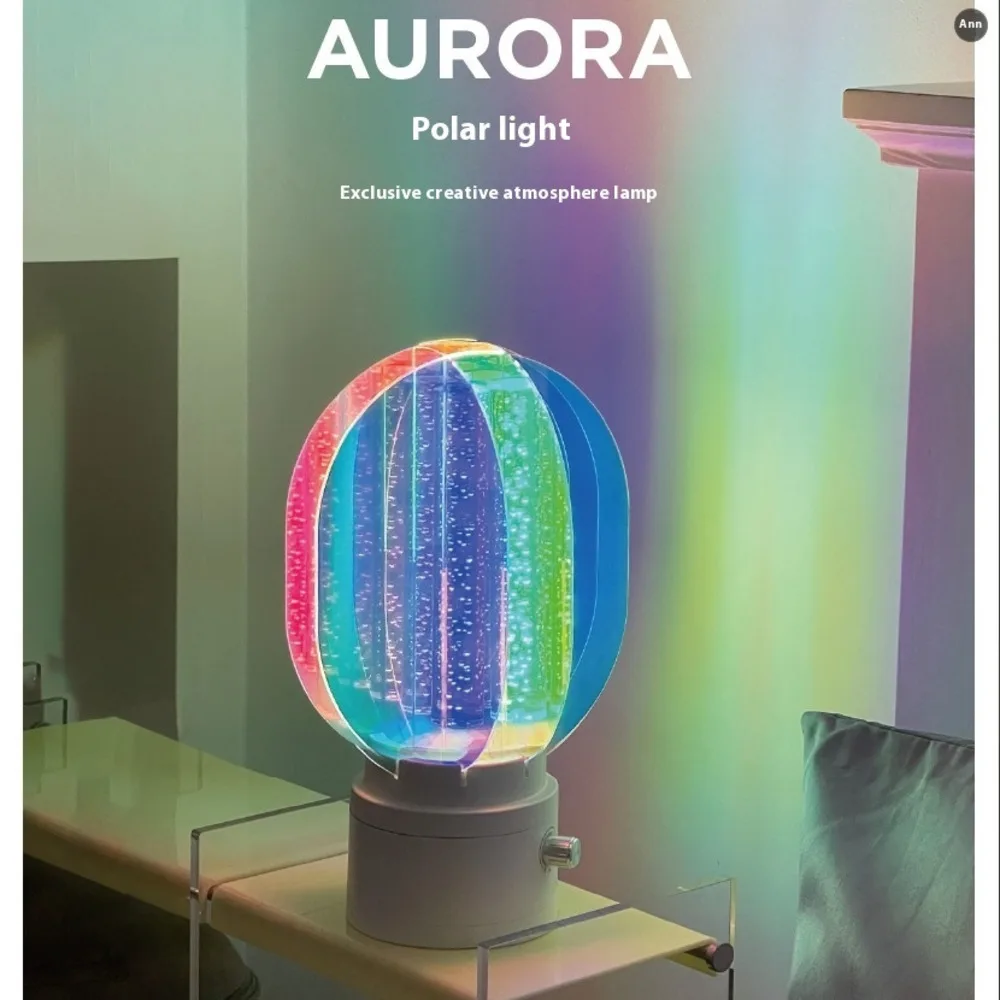 

Creative Rotating Night Light Aurora Projection USB Rechargeable Romantic Mood Lamp with Stepless Dimming Starry Sky Decor