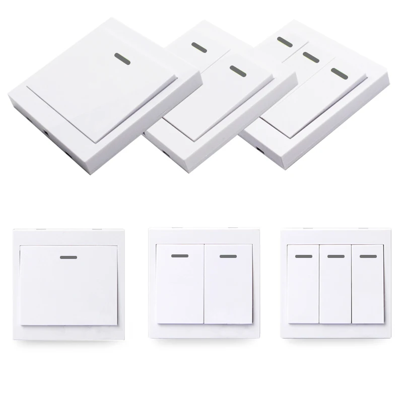 433MHz Universal Wireless Remote Control Wall Panel RF Transmitter 1527 Learning Code Wall Switch