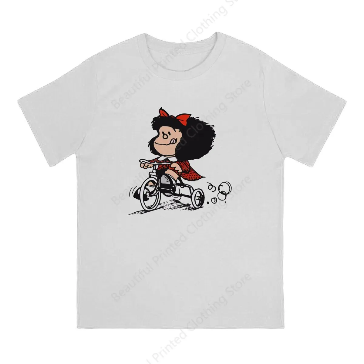 100% Cotton Mafalda T-shirt Como siempre Print Breathable Men's Women's T-Shirts Street Short Sleeve Trend Fun Versatile