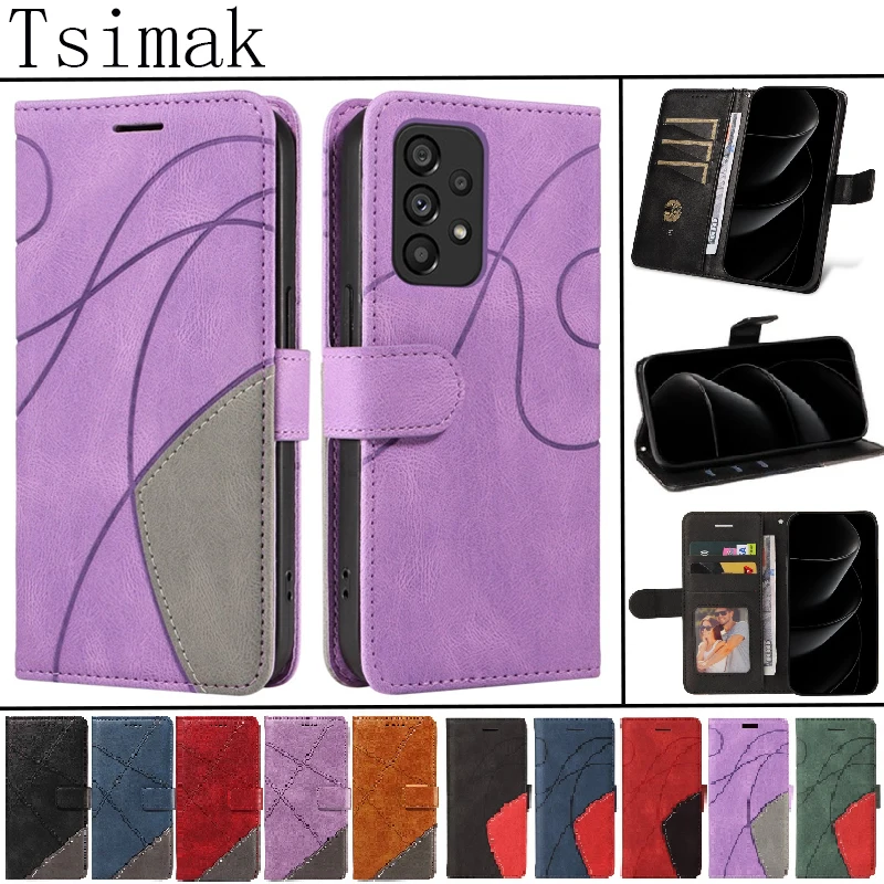 Flip Wallet Phone Case for Samsung Galaxy A13 A23 A33 A53 A73 A12 A22 A32 A52 A52S A02S A03S A03 Core A72 4G 5G Leather Cover