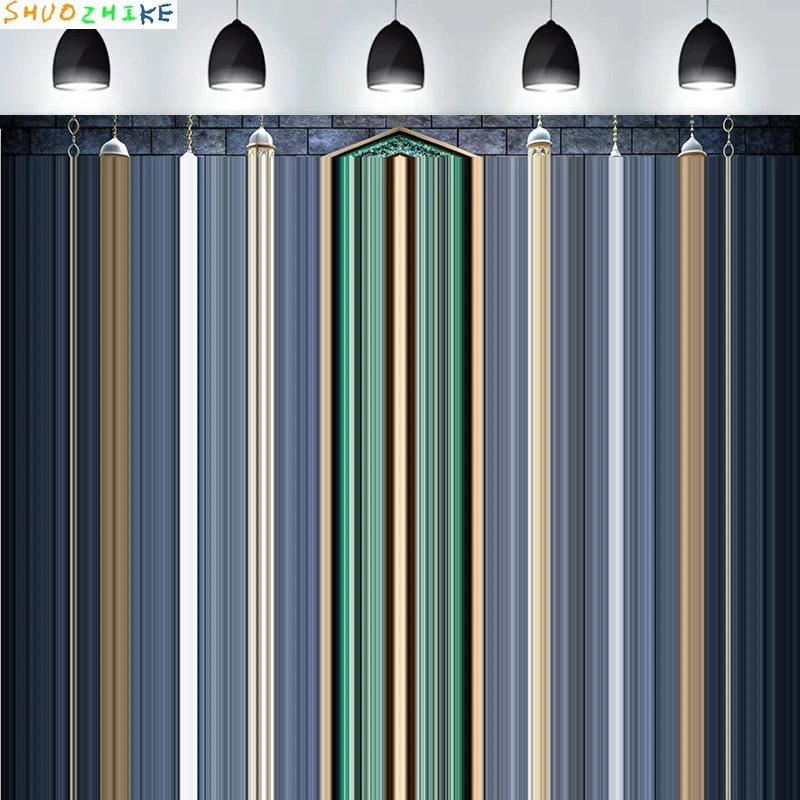 مسجد الخرسانة رمضان لامعة الذهبي الهلال القمر الفوانيس خلفية العربية الإسلامية قصر خلفيات للتصوير الفوتوغرافي ZS-01