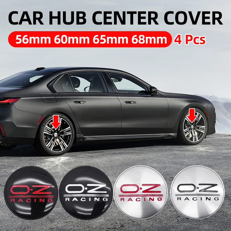 4pcs Car Wheel Hub Center Caps 56mm 60mm 65mm 68mm For Rim Cover Auto OZ Logo Badge Emblem Exterior Styling Accessories