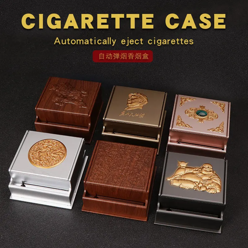 Press-Type Automatic Cigarette Case,Interesting and Novel Auto Pop-Up Cigarettes,Advanced Desktop Ornaments Classic Fashion Gift