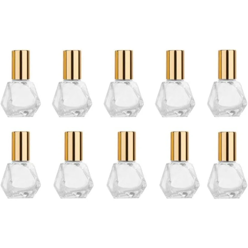 

10 шт. мини 8 мл портативные прозрачные стеклянные роликовые бутылки с наконечниками из нержавеющей стали-сделай сам дорожные рулонные контейнеры для эфирного масла