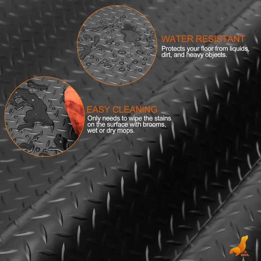 4x6 أقدام قسط المرآب الكلمة حصيرة الصلبة 2.8 مللي متر سميكة الأسود التجارية الصف الثقيلة وقوف السيارات حصيرة لسيارة الغولف أرضية المرآب #4