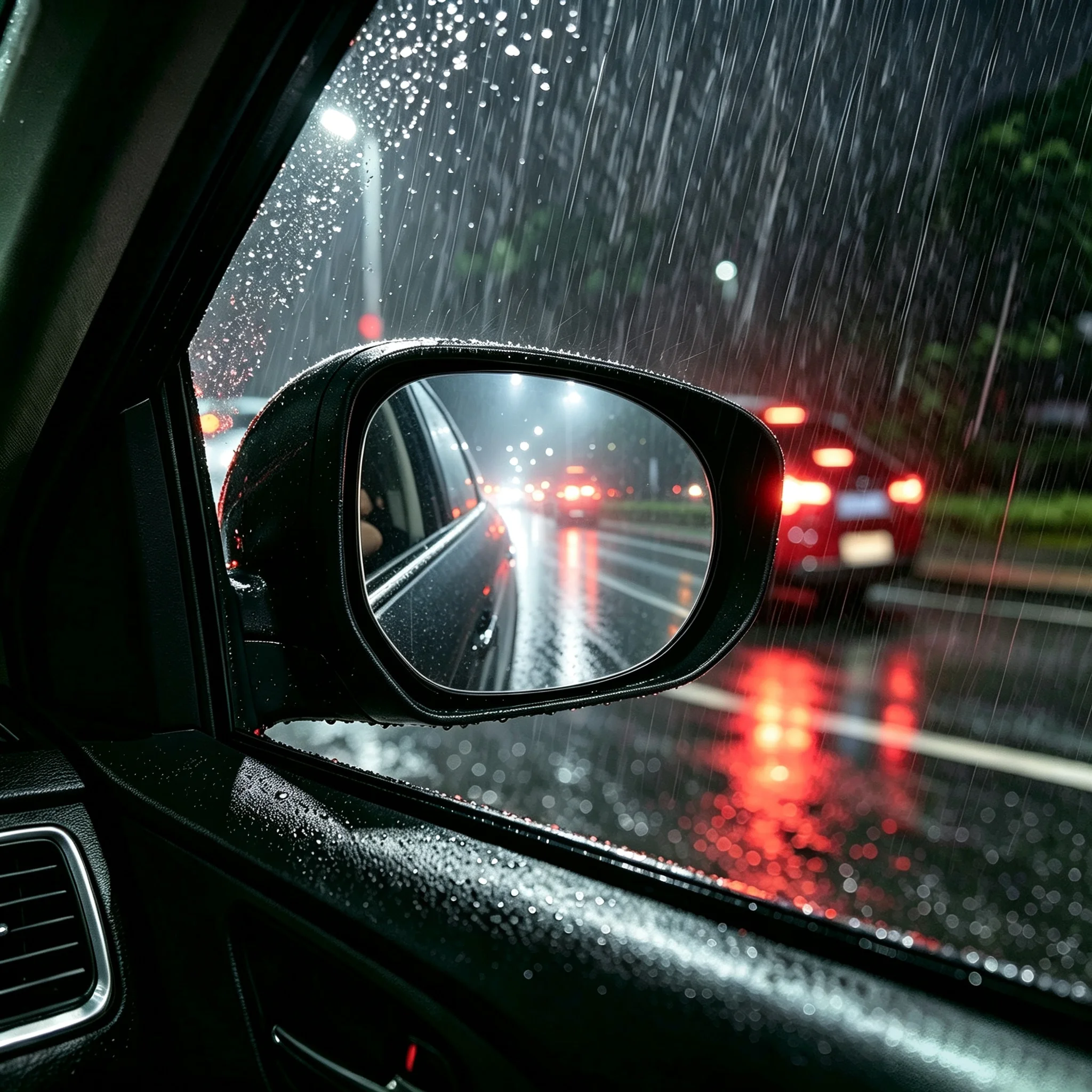 2Pcs Car Mirror Rainproof Film Anti Fog Water Repellent Sticker For Rearview Side Window Glass Clear Vision Universal Fit